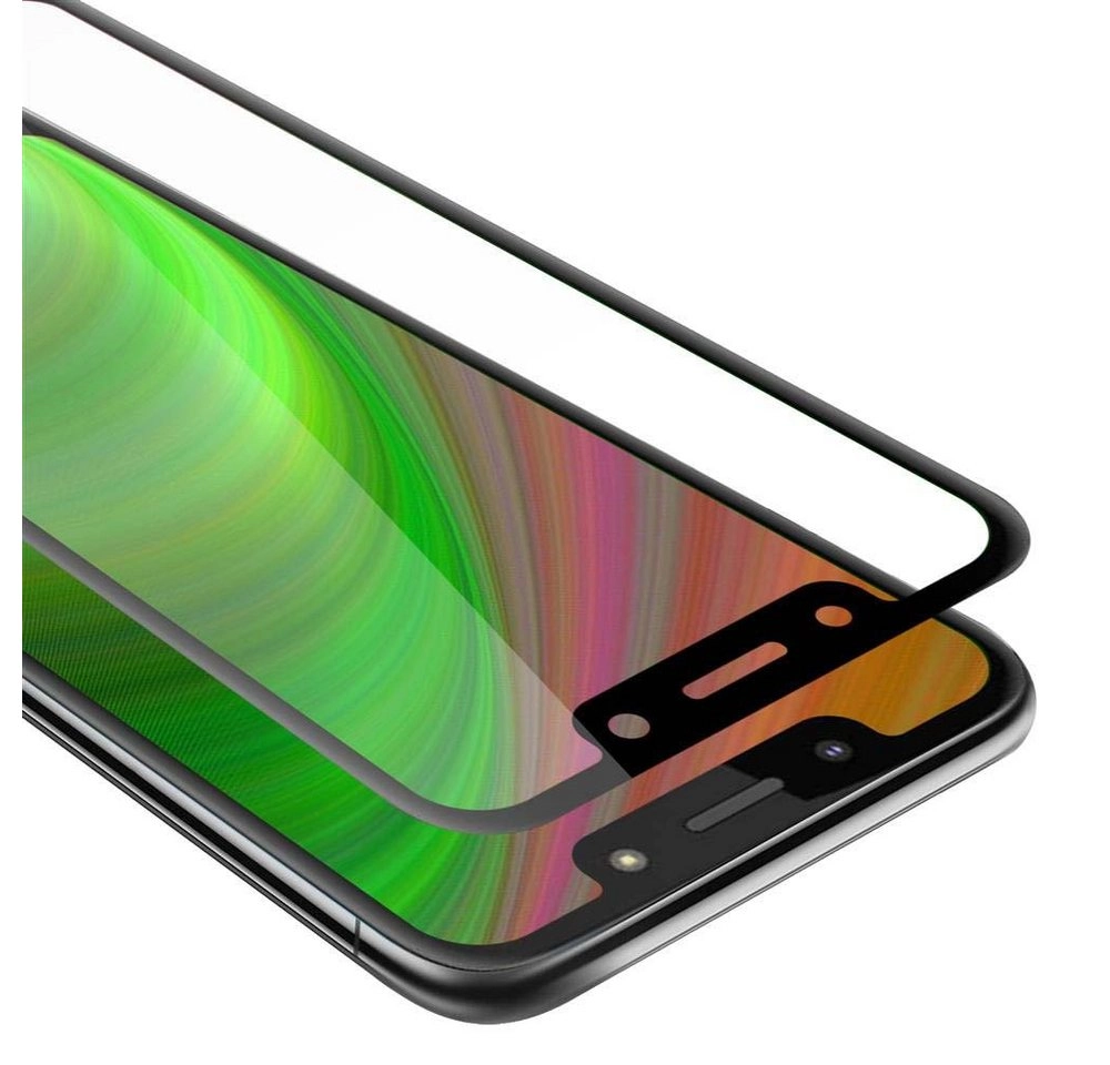 Cadorabo Vollbild Panzer Folie für Motorola MOTO G7 PLAY Schutzfolie in TRANSPARENT mit SCHWARZ Gehärtetes (Tempered) Display-Schutzglas in 9H Härte mit 3D Touch Kompatibilität