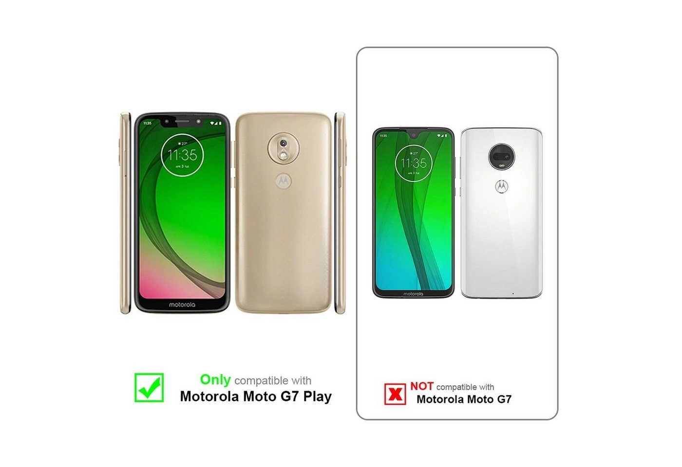 Cadorabo Vollbild Panzer Folie für Motorola MOTO G7 PLAY Schutzfolie in TRANSPARENT mit SCHWARZ Gehärtetes (Tempered) Display-Schutzglas in 9H Härte mit 3D Touch Kompatibilität