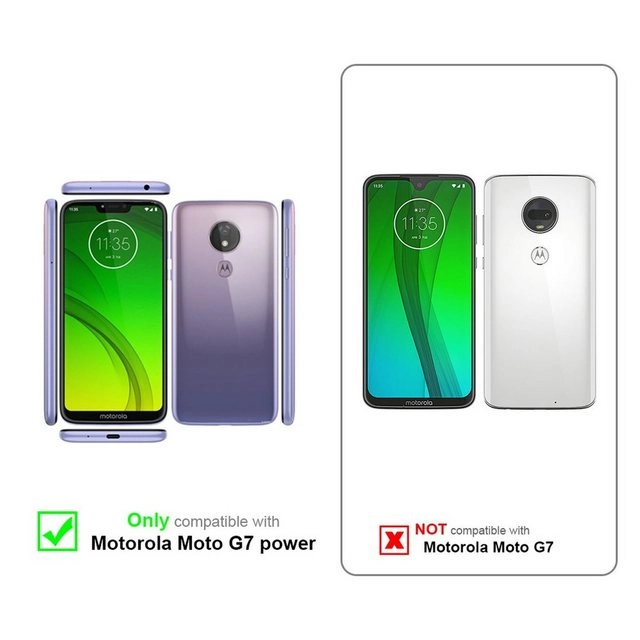 Cadorabo Vollbild Panzer Folie für Motorola MOTO G7 POWER Schutzfolie in TRANSPARENT mit SCHWARZ Gehärtetes (Tempered) Display-Schutzglas in 9H Härte mit 3D Touch Kompatibilität