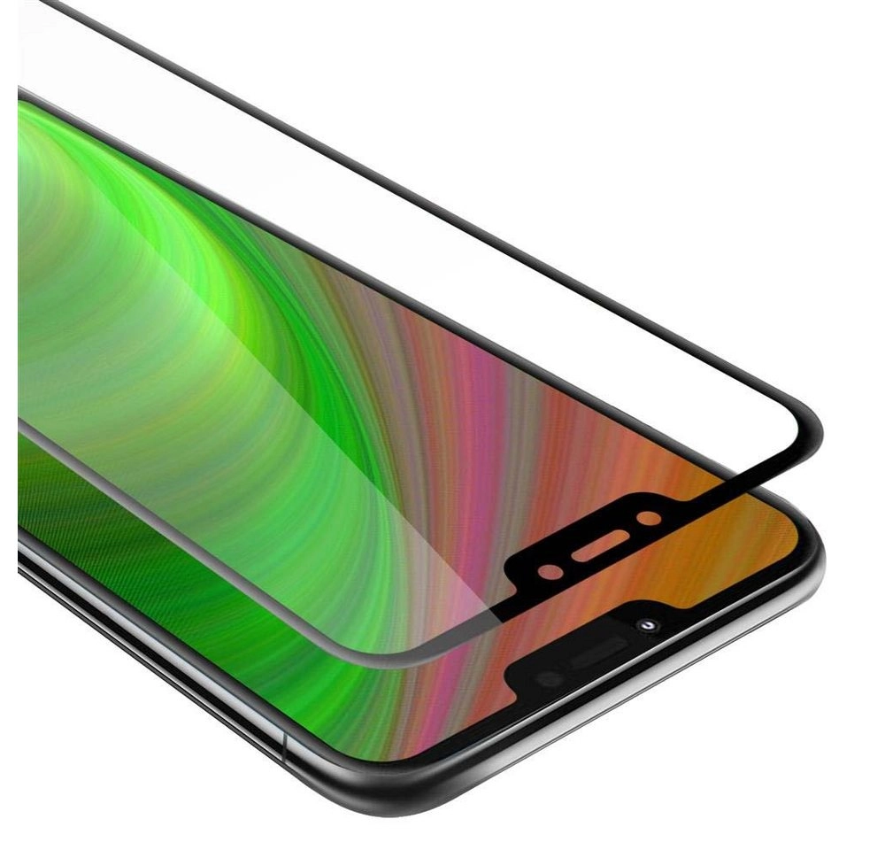 Cadorabo Vollbild Panzer Folie für Motorola MOTO G7 POWER Schutzfolie in TRANSPARENT mit SCHWARZ Gehärtetes (Tempered) Display-Schutzglas in 9H Härte mit 3D Touch Kompatibilität