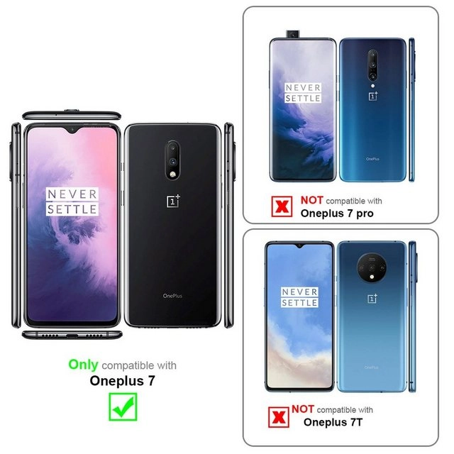 Cadorabo Vollbild Panzer Folie für OnePlus 7 Schutzfolie in TRANSPARENT mit SCHWARZ Gehärtetes (Tempered) Display-Schutzglas in 9H Härte mit 3D Touch Kompatibilität