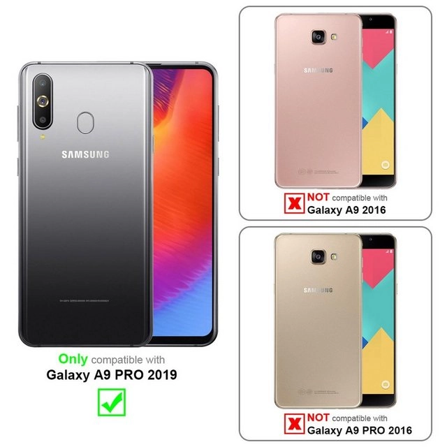 Cadorabo Vollbild Panzer Folie für Samsung Galaxy A9 PRO 2019 Schutzfolie in TRANSPARENT mit SCHWARZ Gehärtetes (Tempered) Display-Schutzglas in 9H Härte mit 3D Touch Kompatibilität