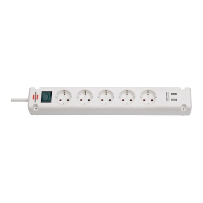Brennenstuhl Bremounta 5fach + USB weiß *DE* 3m H05VV-F3G1,5 mit