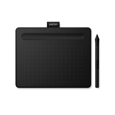 Wacom Intuos S Black, Grafiktablet zur Illustration und Fotobearbeitung, Incl. Drucksensitiver, batterieloser Wacom Pen 4K