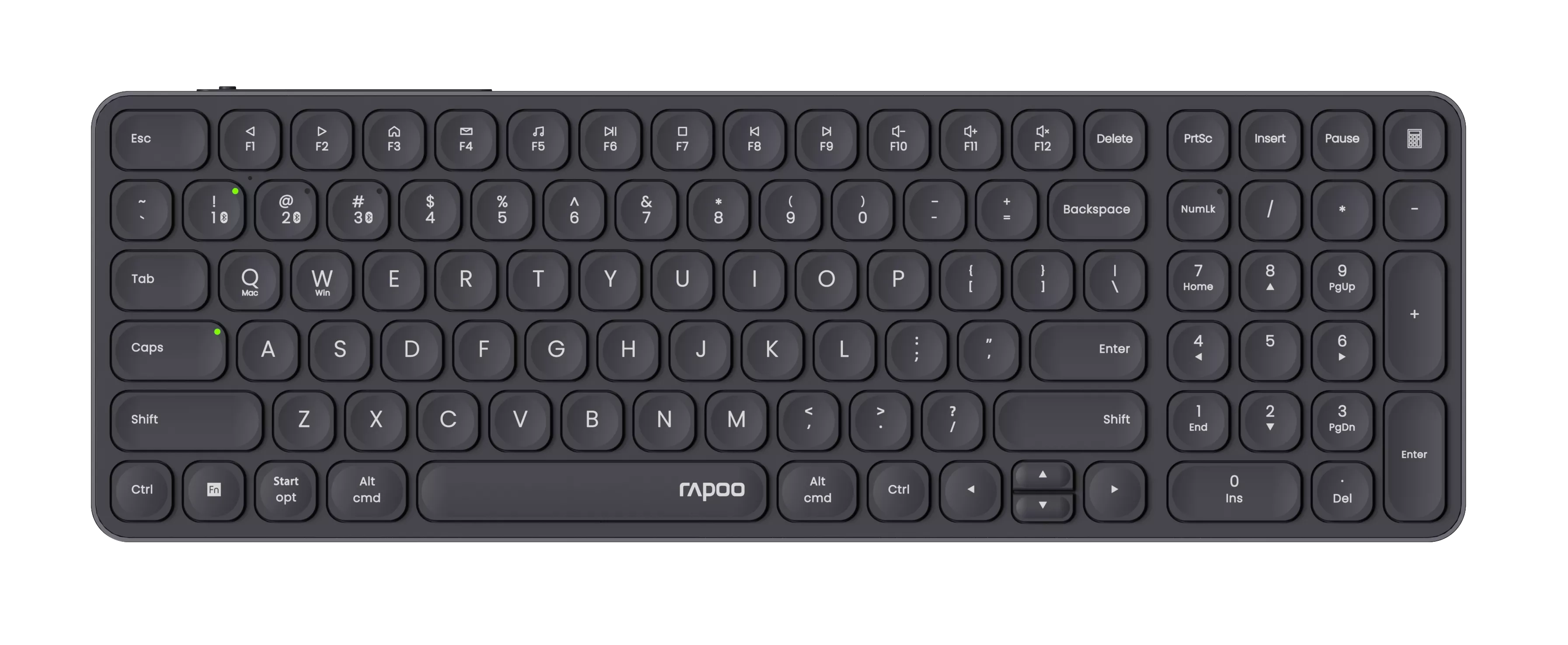 Rapoo E9710M Kabellose Ultradünne Tastatur QWERTZ, Multi-Modus, Schwarz
