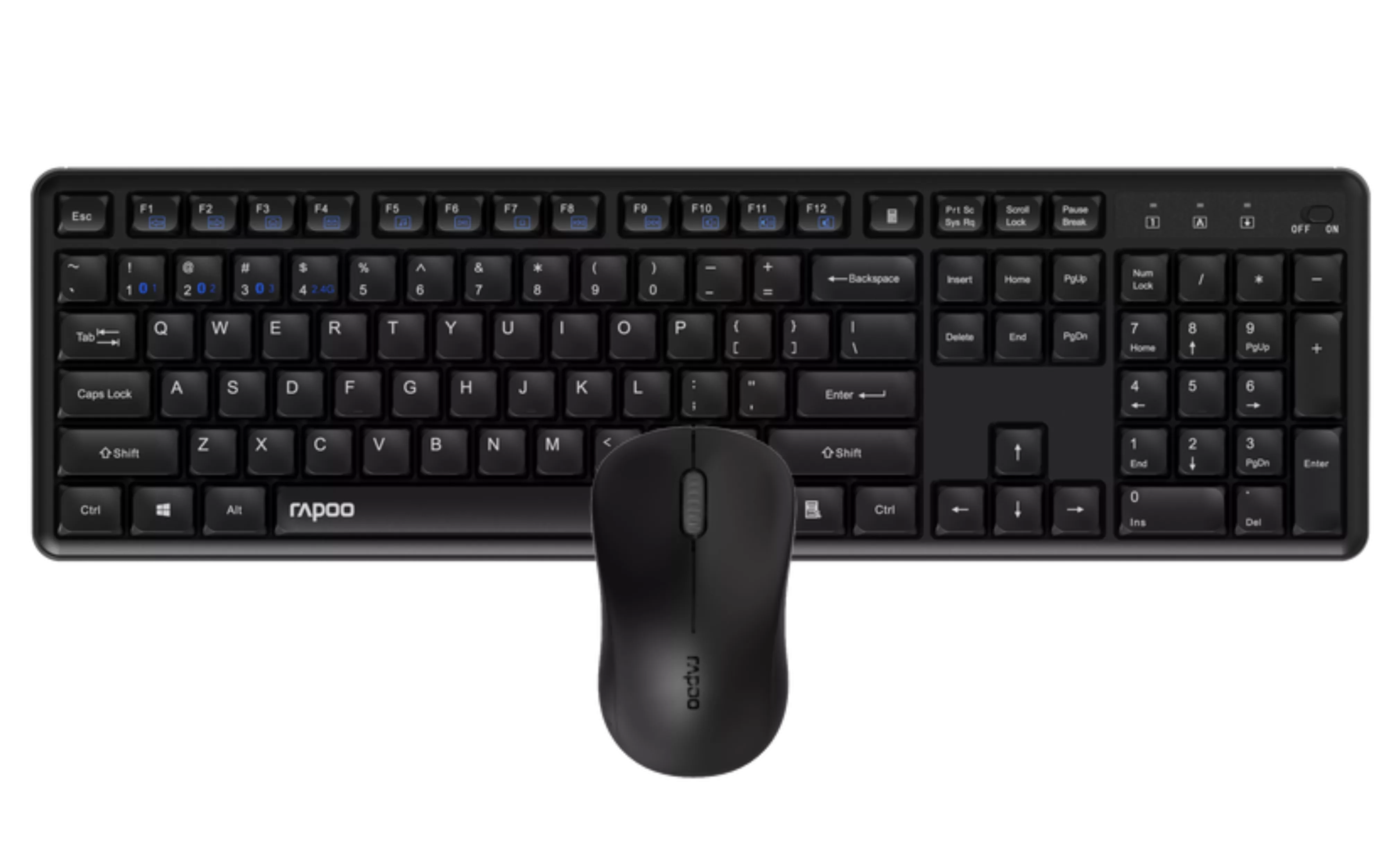Rapoo 8150M Silent Kabelloses Multimodus-Desktop-Set Schwarz