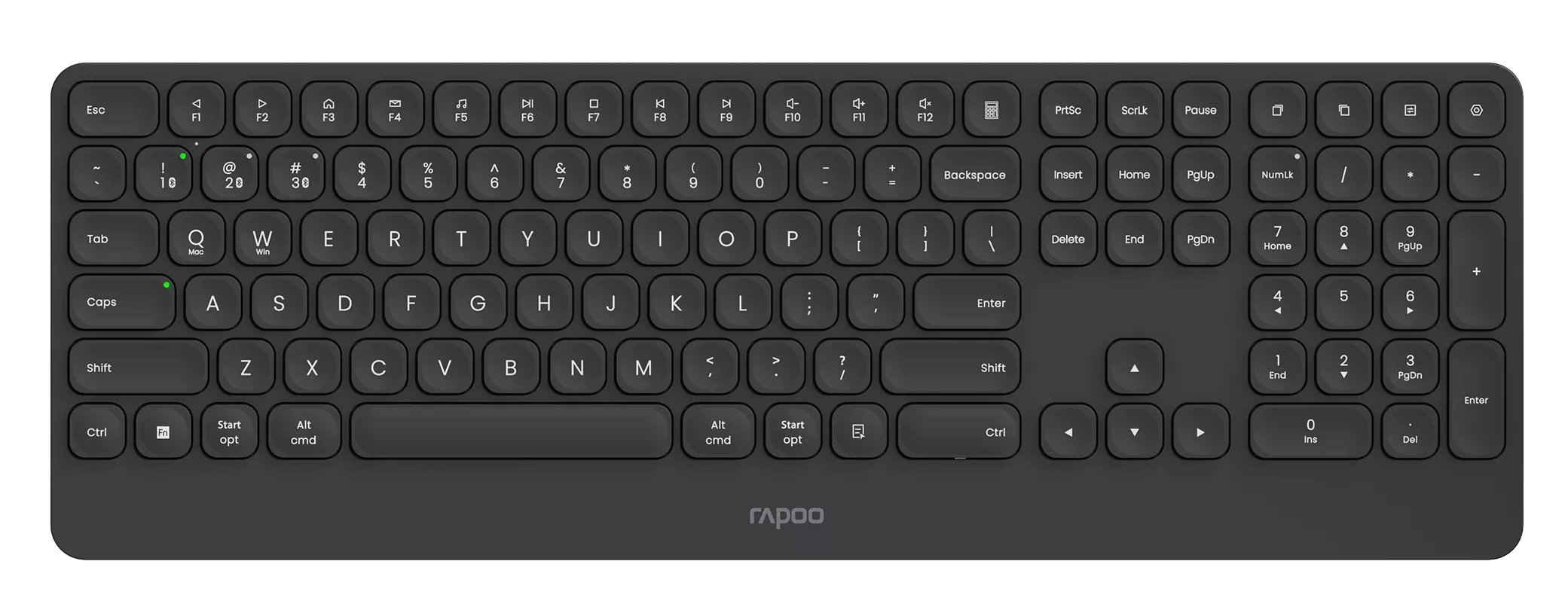 Rapoo E9390M Kabellose Multimodus Tastatur Schwarz