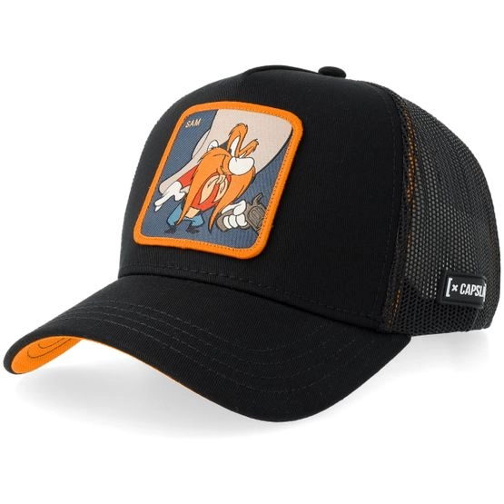 Cap Looney Tunes Yosemite Sam Black/Black/Orange Trucker - Capslab - Schwarz