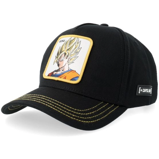 Cap Dragon Ball Goku Super Saiyan Black/Black/Yellow Adjustable - Capslab - Schwarz
