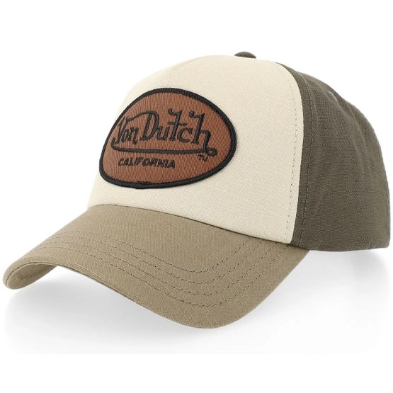 Cap Oval Patch Beige/Olive Adjustable A-Frame - Von Dutch - Beige