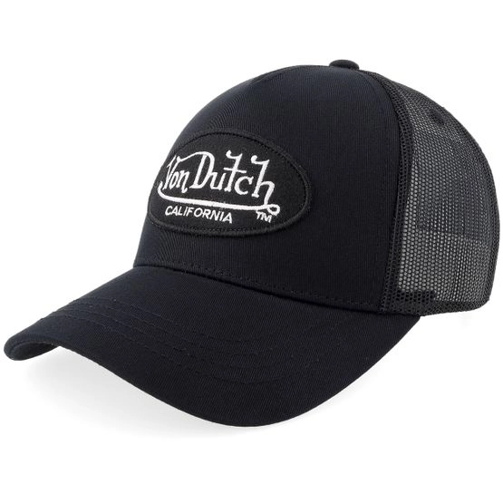 Cap Oval Patch Black/Black/White A-Frame Trucker - Von Dutch - Schwarz