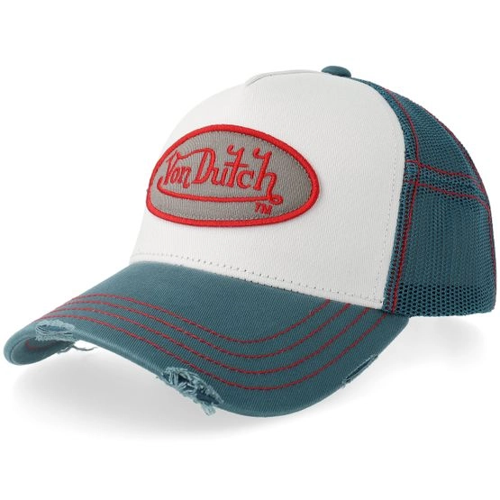 Cap Oval Patch Sum Con White/Teal Trucker - Von Dutch - Grün