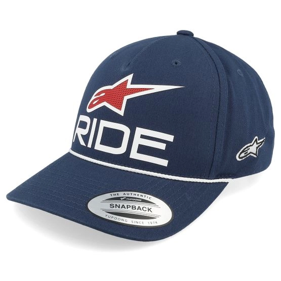 Cap Ride Comp Hat Navy/White/Red Adjustable - Alpinestars - Blau