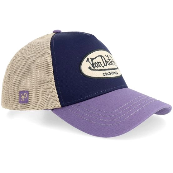 Cap Oval Patch Terry White/Purple A-Frame Trucker - Von Dutch - Blau