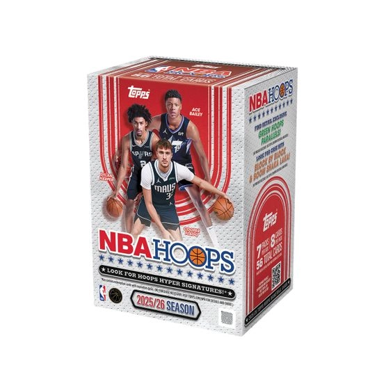 Trading Cards NBA Hoops 2025-26 Value Box - 7 Packs (56 Cards) - Topps - Schwarz