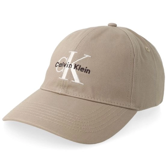 Cap Monologo Embroidery Baseball Cap Crockery Dad Cap - Calvin Klein - Beige