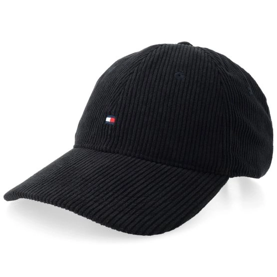 Cap Th Flag Corduroy Black Dad Cap - Tommy Hilfiger - Schwarz