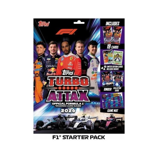 Trading Cards Formula 1 Turbo Attax 2026 Starter Pack - (19 Cards + 2 Limited Edition) - Topps - Schwarz