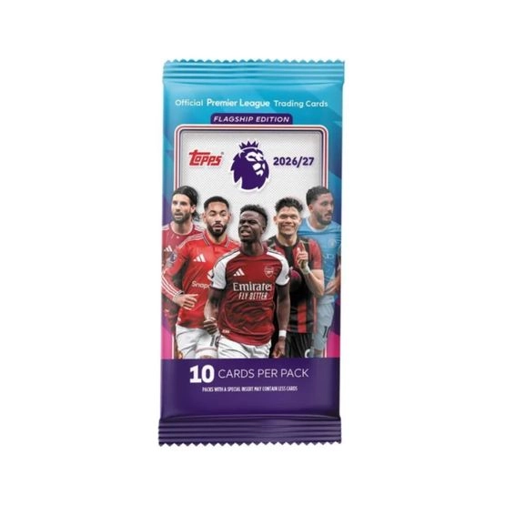 Trading Cards Flagship Premier League 2026/27 Cards - 1 Pack (10 Cards) - Topps - Schwarz