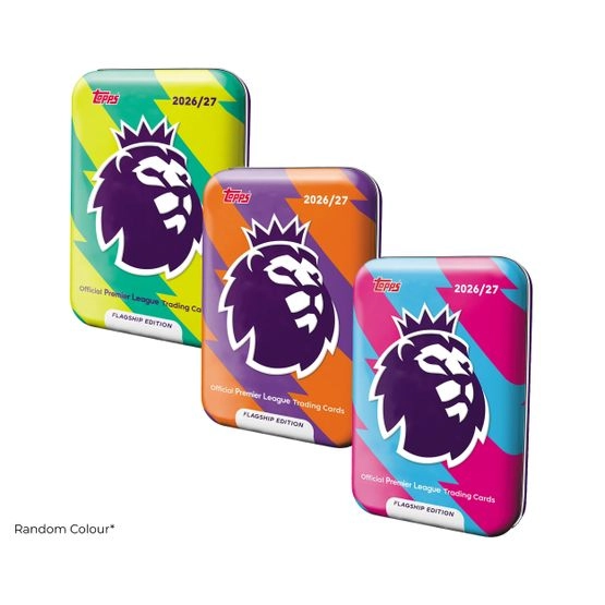 Trading Cards Flagship Premier League 2026/27 Mega Tin - 1 box (Random Colour) - 40 Cards - Topps - Schwarz