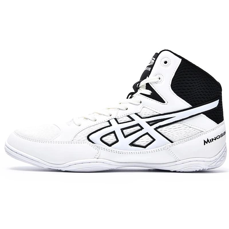 Neu Männer Wreslting Schuhe Atmungsaktiv Wrestling Trägt für Männer Größe 35-46 45 white