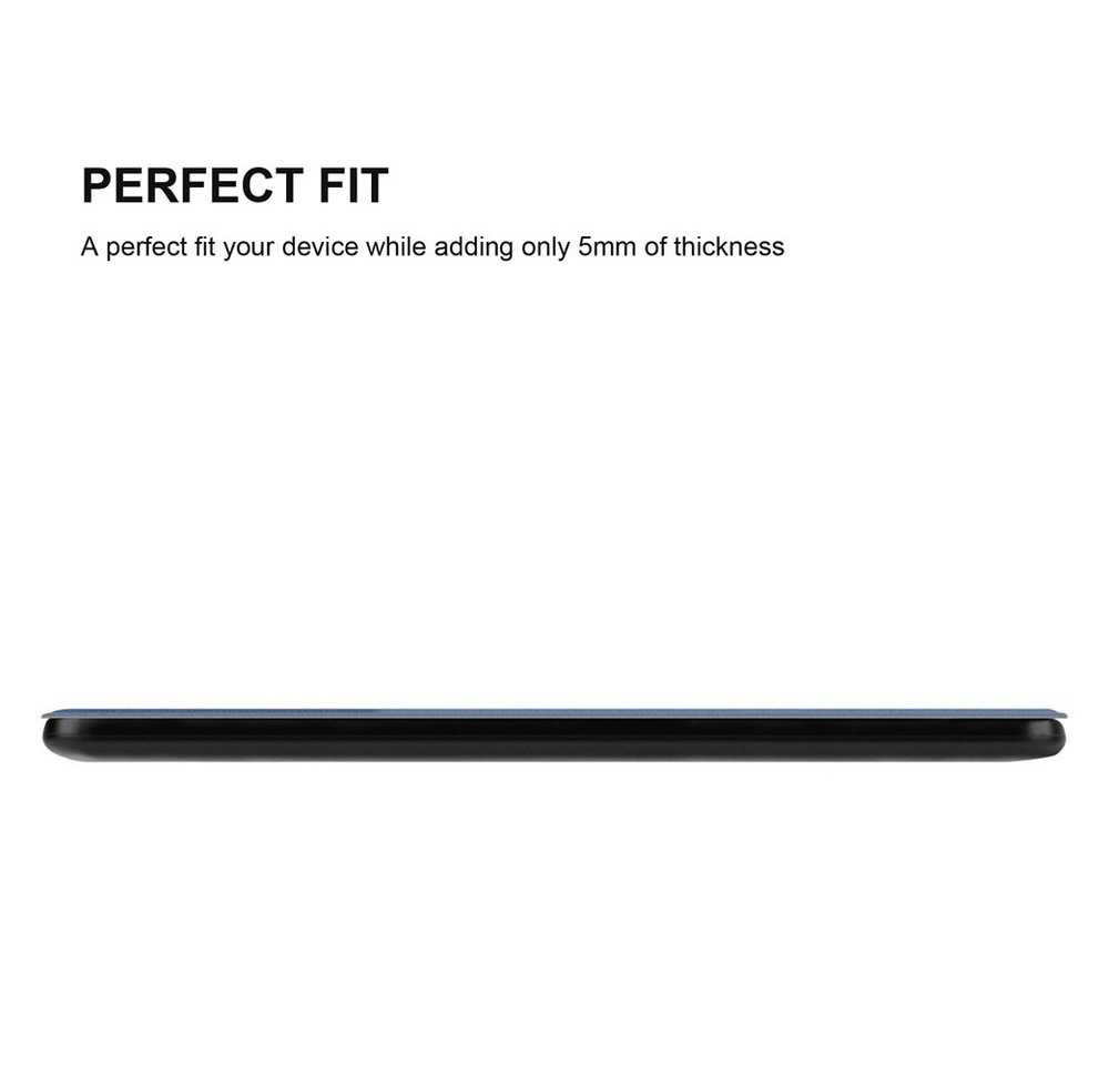 Cadorabo Tablet Hülle für Apple iPad (9,7" Zoll) 2017 / 2018 (5, Gen, und 6, Gen,) in JERSEY DUNKEL BLAU Ultra Dünne Book Style Schutzhülle mit Auto Wake Up und Standfunktion aus Kunstleder