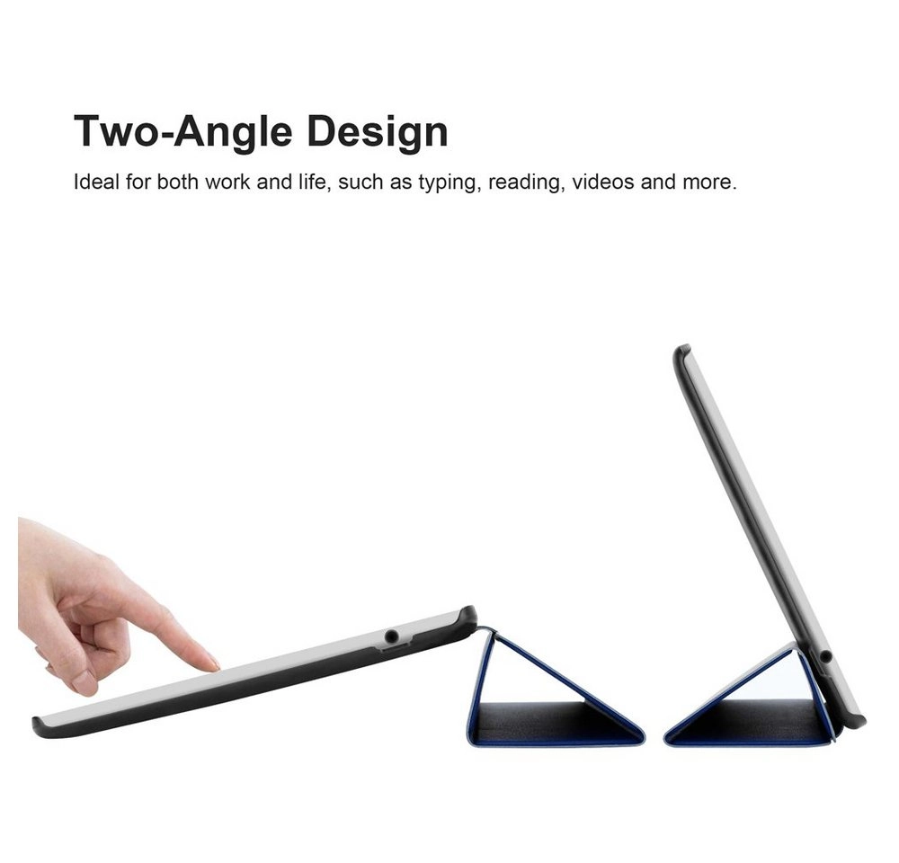 Cadorabo Tablet Hülle für Apple iPad (9,7" Zoll) 2017 / 2018 (5, Gen, und 6, Gen,) in JERSEY DUNKEL BLAU Ultra Dünne Book Style Schutzhülle mit Auto Wake Up und Standfunktion aus Kunstleder