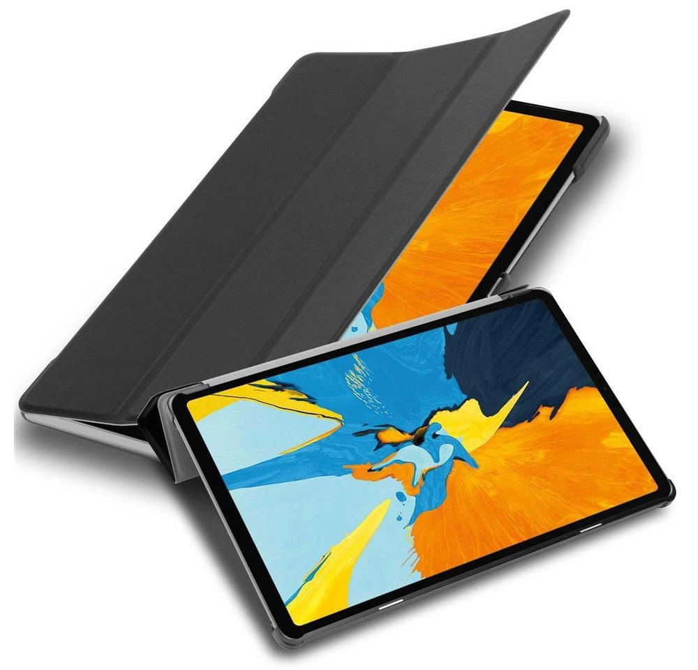 Cadorabo Tablet Hülle für Apple iPad Pro 11 2018 in SATIN SCHWARZ Ultra Dünne Book Style Schutzhülle mit Auto Wake Up und Standfunktion aus Kunstleder