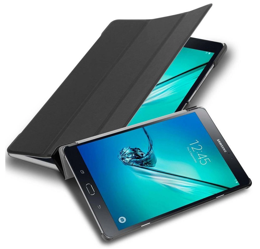 Cadorabo Tablet Hülle für Samsung Galaxy Tab S2 (8,0" Zoll) SM-T715N / T719N in SATIN SCHWARZ Ultra Dünne Book Style Schutzhülle mit Auto Wake Up und Standfunktion aus Kunstleder