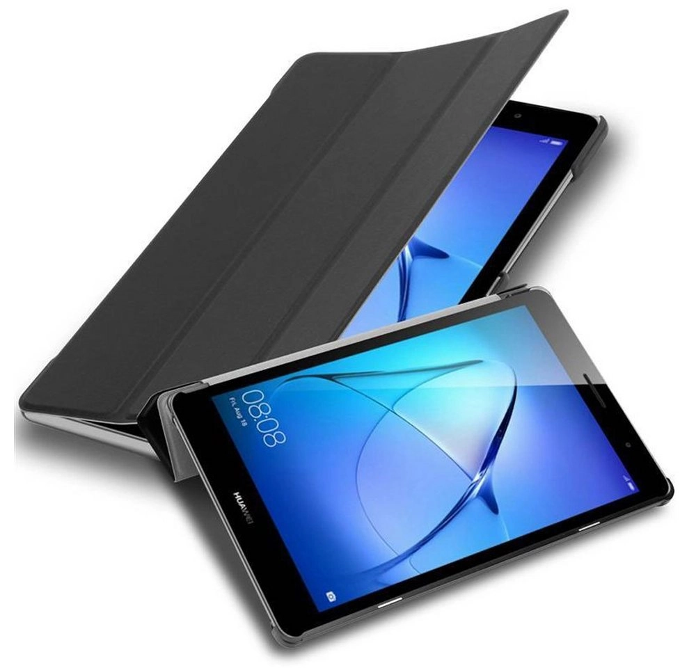 Cadorabo Tablet Hülle für Huawei MediaPad T3 8 (8,0" Zoll) in SATIN SCHWARZ Ultra Dünne Book Style Schutzhülle OHNE Auto Wake Up und Standfunktion aus Kunstleder