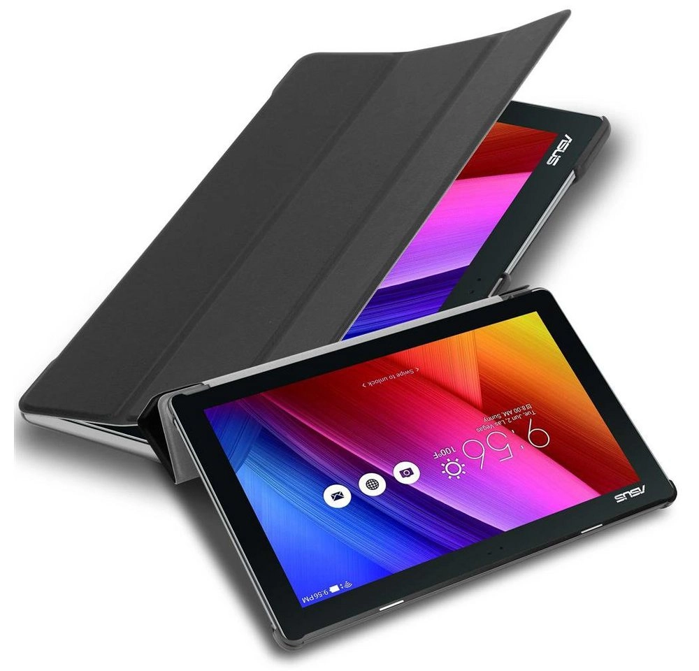 Cadorabo Tablet Hülle für Asus ZenPad 10 (10,1" Zoll) (Z301MFL) in SATIN SCHWARZ Ultra Dünne Book Style Schutzhülle mit Auto Wake Up und Standfunktion aus Kunstleder