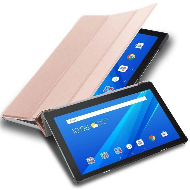 Cadorabo Tablet Hülle für Lenovo Tab M10 (10,1" Zoll) in PASTELL ROSÉ GOLD Ultra Dünne Book Style Schutzhülle OHNE Auto Wake Up und Standfunktion aus Kunstleder