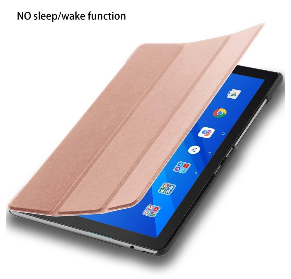 Cadorabo Tablet Hülle für Lenovo Tab M10 (10,1" Zoll) in PASTELL ROSÉ GOLD Ultra Dünne Book Style Schutzhülle OHNE Auto Wake Up und Standfunktion aus Kunstleder