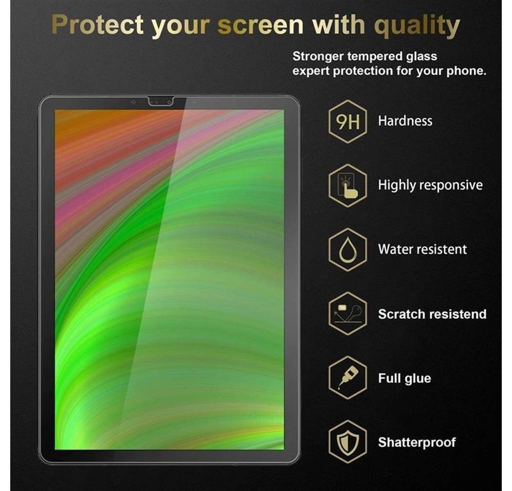 Cadorabo Panzer Folie für Samsung Galaxy Tab S4 (10.5" Zoll) T830 / T835 Schutzfolie in KRISTALL KLAR Gehärtetes (Tempered) Display-Schutzglas in 9H Härte mit 3D Touch Kompatibilität