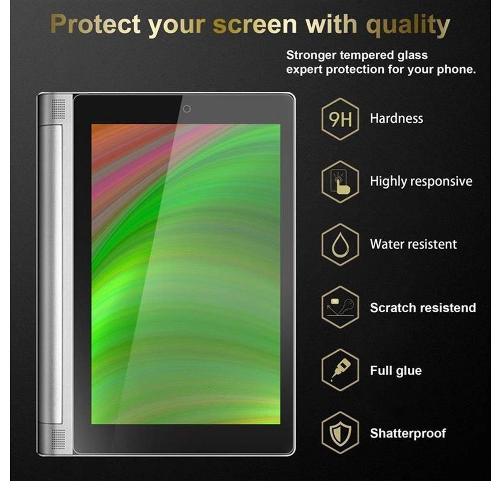 Cadorabo Panzer Folie für Lenovo Yoga Tab 2 (10.1" Zoll) Schutzfolie in KRISTALL KLAR Gehärtetes (Tempered) Display-Schutzglas in 9H Härte mit 3D Touch Kompatibilität