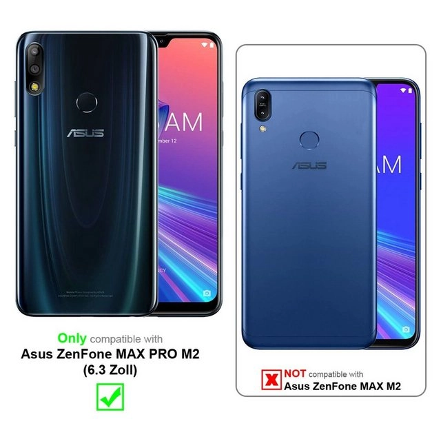 Cadorabo Panzer Folie für Asus ZenFone Max PRO M2 (6,3" Zoll) Schutzfolie in KRISTALL KLAR Gehärtetes (Tempered) Display-Schutzglas in 9H Härte mit 3D Touch Kompatibilität