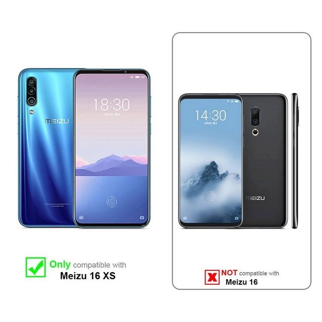 Cadorabo Vollbild Panzer Folie für MEIZU 16Xs Schutzfolie in TRANSPARENT mit SCHWARZ Gehärtetes (Tempered) Display-Schutzglas in 9H Härte mit 3D Touch Kompatibilität