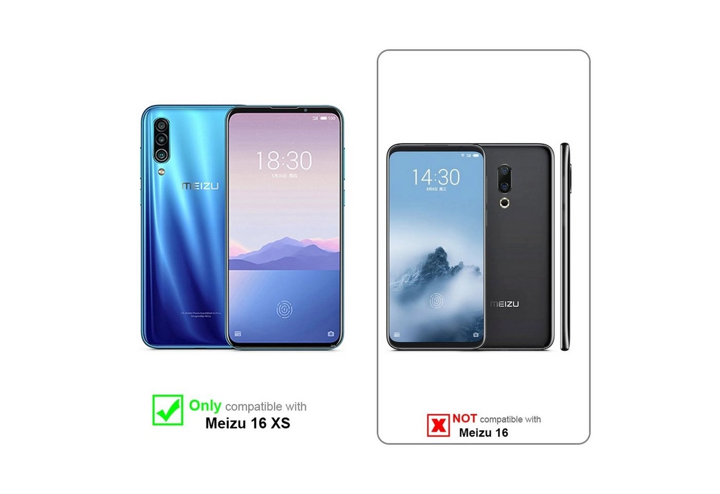 Cadorabo Vollbild Panzer Folie für MEIZU 16Xs Schutzfolie in TRANSPARENT mit SCHWARZ Gehärtetes (Tempered) Display-Schutzglas in 9H Härte mit 3D Touch Kompatibilität