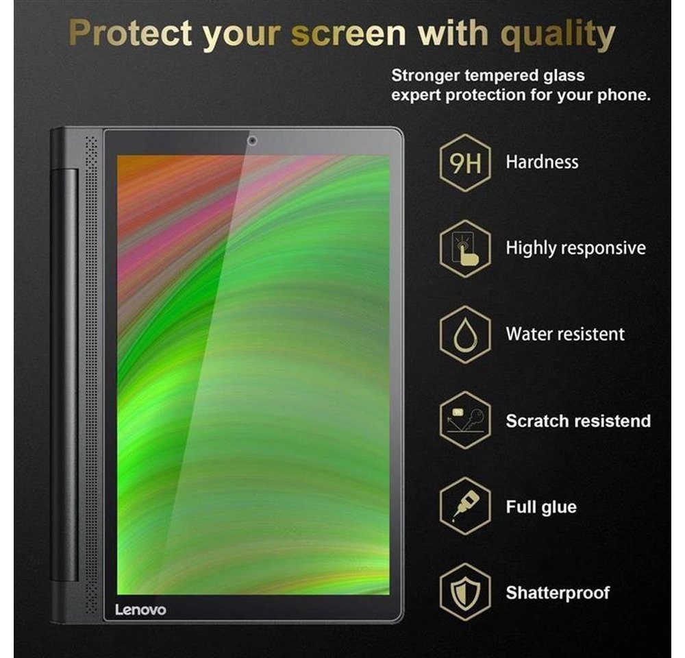 Cadorabo Panzer Folie für Lenovo Yoga Tab 3 Plus (10.1" Zoll) Schutzfolie in KRISTALL KLAR Gehärtetes (Tempered) Display-Schutzglas in 9H Härte mit 3D Touch Kompatibilität