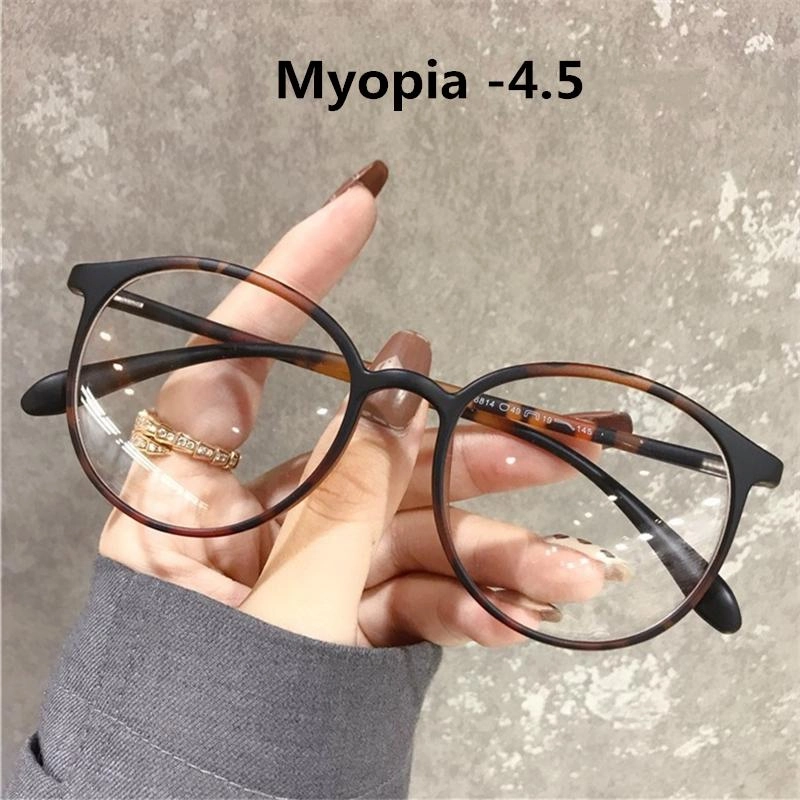 -1.0 1.5 2.0 bis 6.0 Fertige Myopie Brillen Damen Herren Vintage Runde Brillen Sehstärken-Brillen für Kurzsichtigkeit Grad Unisex gray