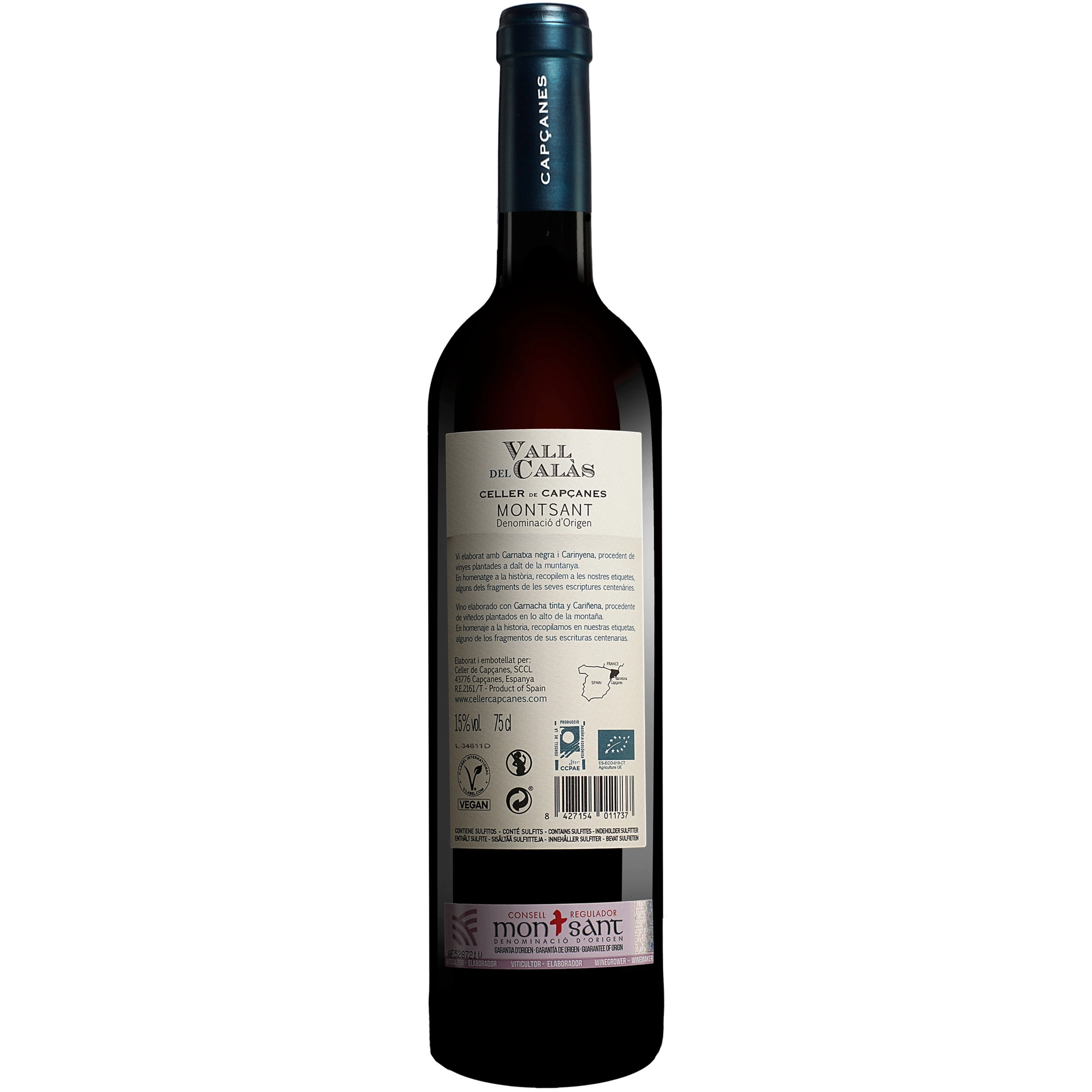 Capçanes »Vall del Calàs« 2022  0.75L 15% Vol. Rotwein Trocken aus Spanien