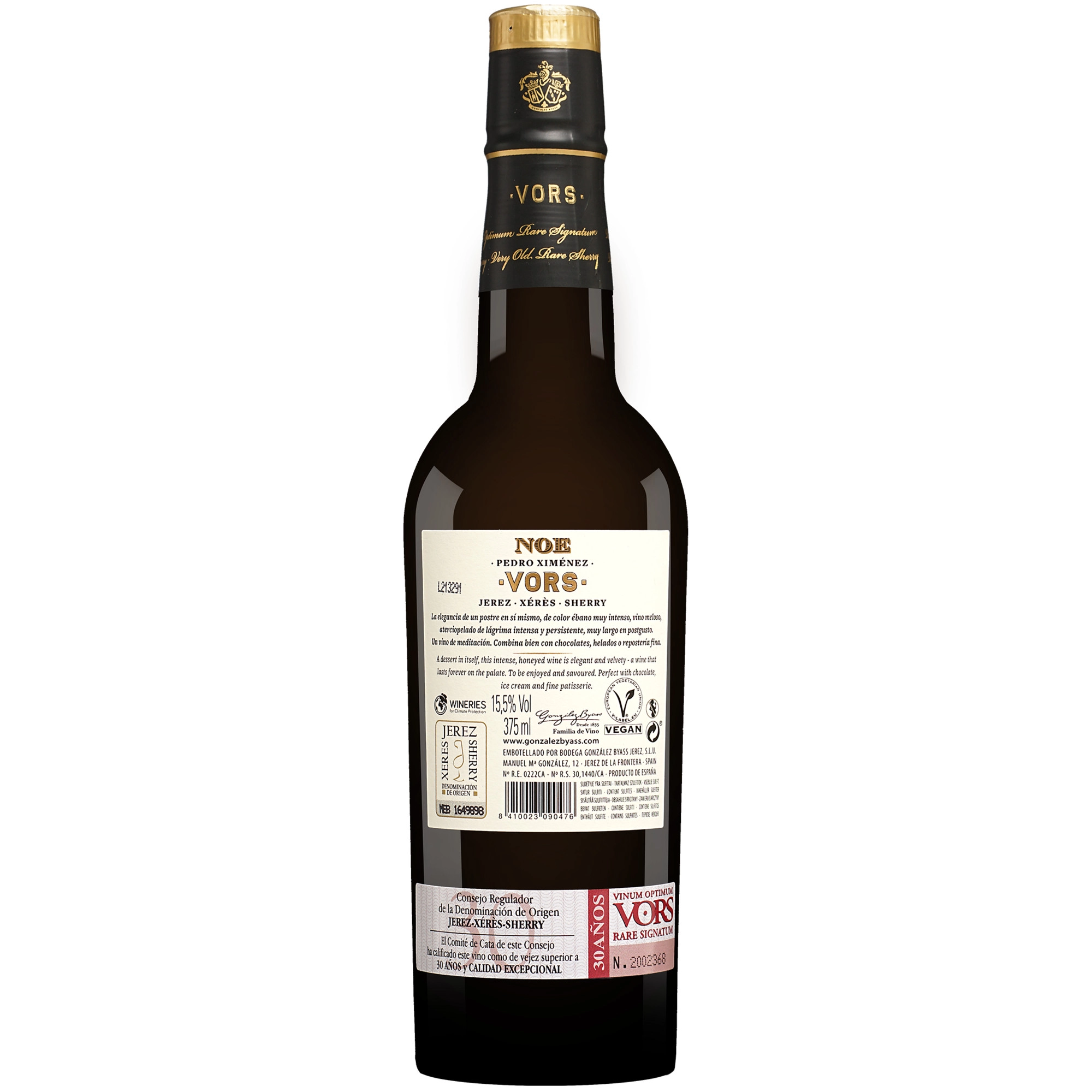 González Byass V.O.R.S. 30 Años Pedro Ximénez »Noé« - 0,375 L  0.375L 15.5% Vol. Sehr Süß aus Spanien