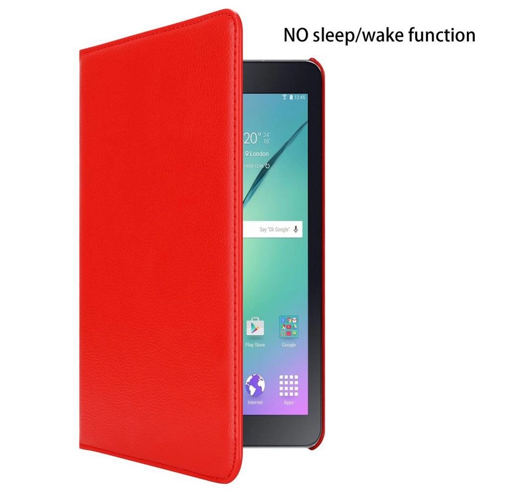 Cadorabo Tablet Hülle für Samsung Galaxy Tab S2 (8,0" Zoll) SM-T715N / T719N in MOHN ROT Book Style Schutzhülle OHNE Auto Wake Up mit Standfunktion und Gummiband Verschluss