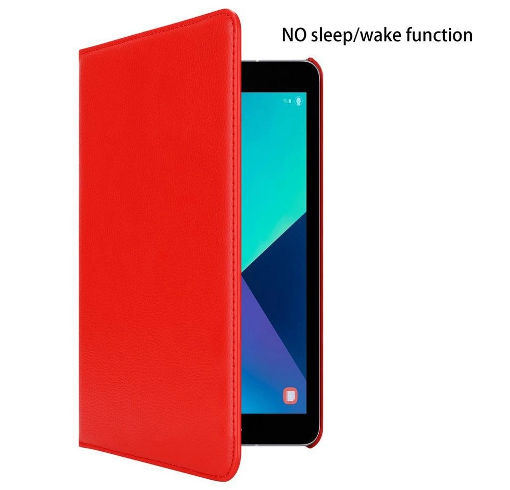 Cadorabo Tablet Hülle für Samsung Galaxy Tab S3 (9,7" Zoll) SM-T820N / T825N in MOHN ROT Book Style Schutzhülle OHNE Auto Wake Up mit Standfunktion und Gummiband Verschluss