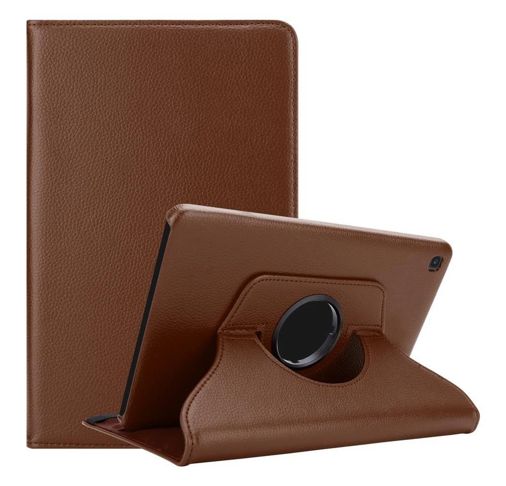 Cadorabo Tablet Hülle für Samsung Galaxy Tab S5e (10,5" Zoll) SM-T725N in PILZ BRAUN Book Style Schutzhülle OHNE Auto Wake Up mit Standfunktion und Gummiband Verschluss