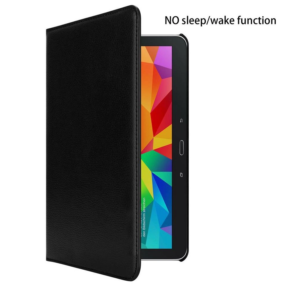 Cadorabo Tablet Hülle für Samsung Galaxy Tab 4 (10,1" Zoll) SM-T530 / T535 in HOLUNDER SCHWARZ Book Style Schutzhülle OHNE Auto Wake Up mit Standfunktion und Gummiband Verschluss