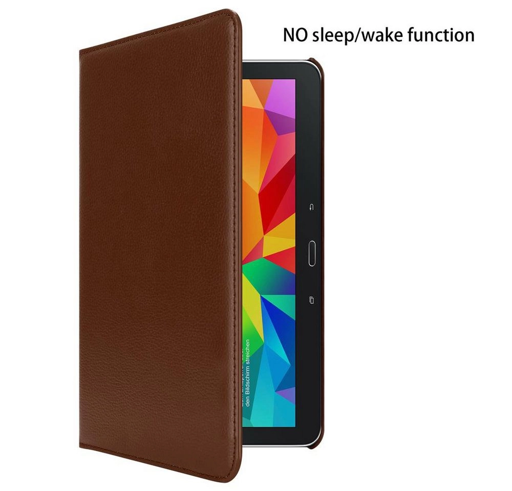 Cadorabo Tablet Hülle für Samsung Galaxy Tab 4 (10,1" Zoll) SM-T530 / T535 in PILZ BRAUN Book Style Schutzhülle OHNE Auto Wake Up mit Standfunktion und Gummiband Verschluss