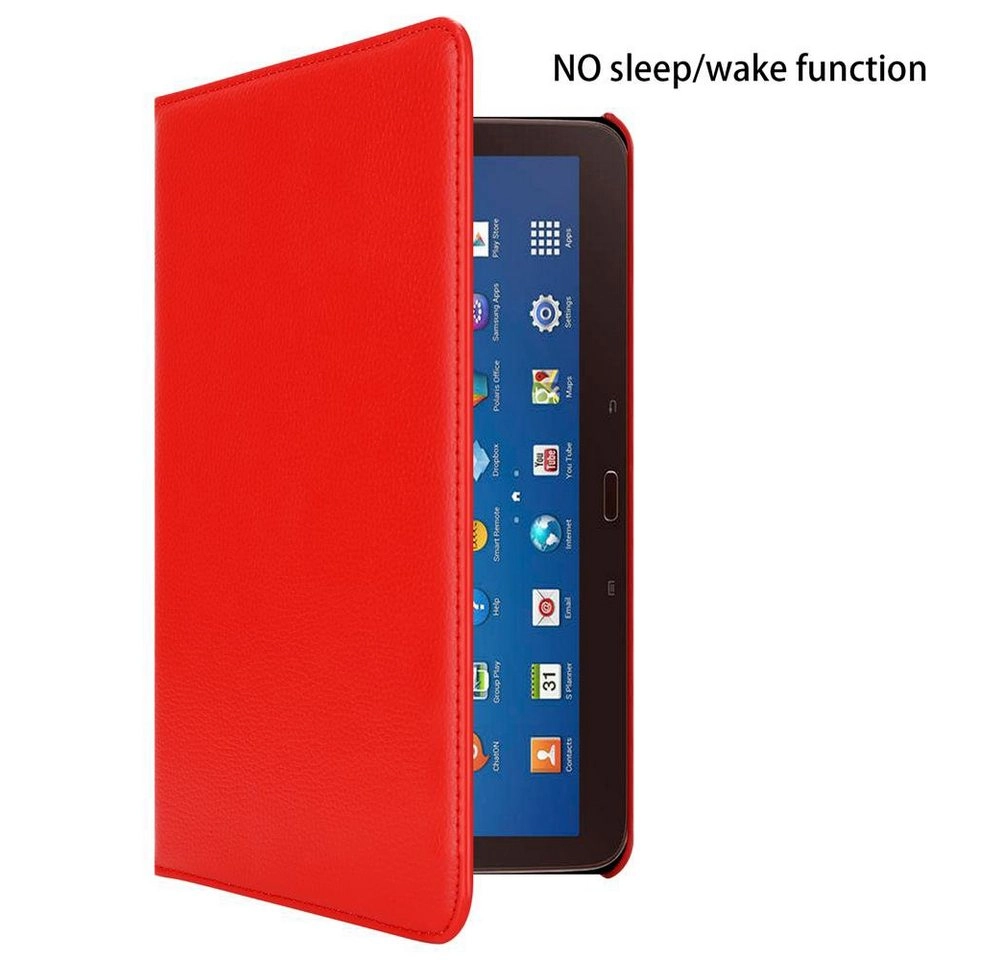 Cadorabo Tablet Hülle für Samsung Galaxy Tab 3 (10,1" Zoll) P5200 in MOHN ROT Book Style Schutzhülle OHNE Auto Wake Up mit Standfunktion und Gummiband Verschluss