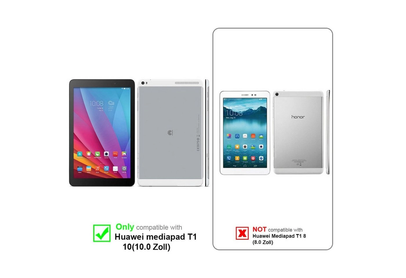 Cadorabo Tablet Hülle für Huawei MediaPad T1 10 (10,0" Zoll) in PILZ BRAUN Book Style Schutzhülle OHNE Auto Wake Up mit Standfunktion und Gummiband Verschluss