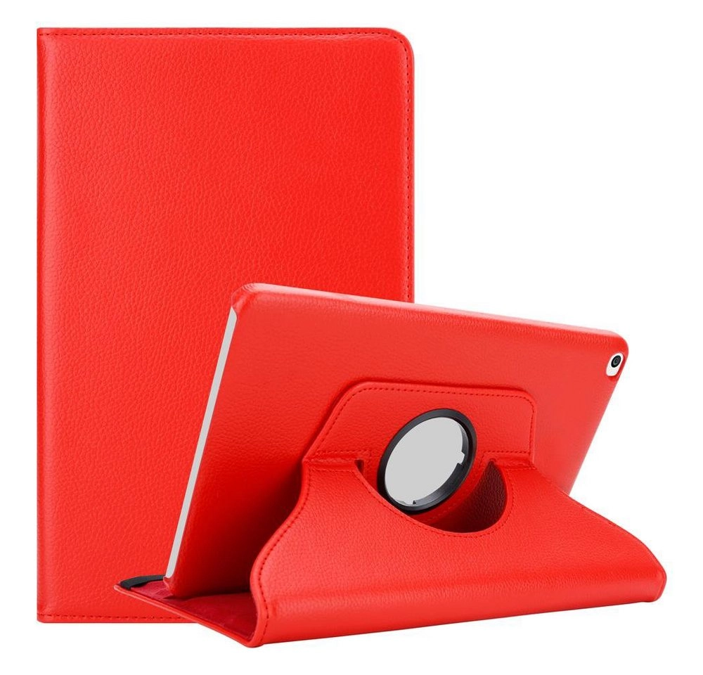 Cadorabo Tablet Hülle für Huawei MediaPad T1 10 (10,0" Zoll) in MOHN ROT Book Style Schutzhülle OHNE Auto Wake Up mit Standfunktion und Gummiband Verschluss